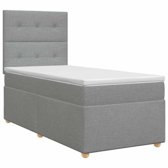 vidaXL Letto Box Spring Con Materasso Grigio Chiaro 90 X 200 Cm Vidaxl