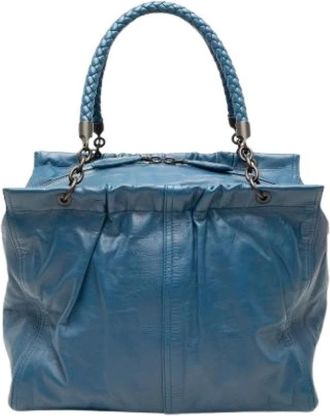 Bottega Veneta Pre-owned Vintage Handtas - Dames - Vintage Handtas - Blauw - ONE Size - Leer - Vintage
