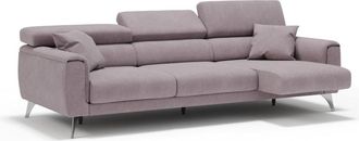 Divani.Store Sof&aacute; 3 plazas extensibles en tejido impermeable 244 cm rosa