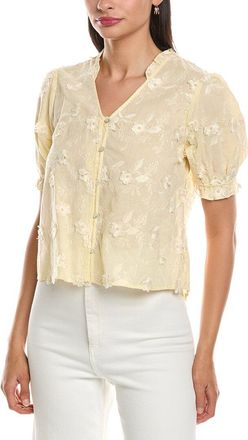 Nanette Lepore Embroidered Floral Applique Blouse