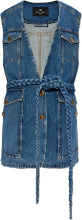 Etro Long Denim Vest Size L