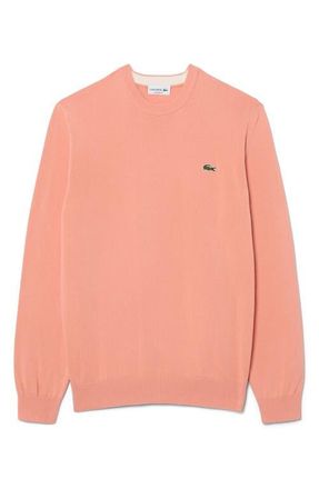 Lacoste Solid Cotton Jersey Crewneck Sweater in Miami at Nordstrom, Size 3