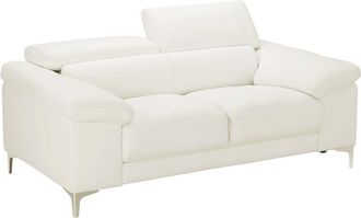 VENTE-UNIQUE.COM Sof&aacute; fijo piel 2 plazas blanco 176x103cm