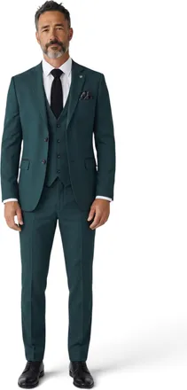 TruClothing Groen formeel driedelig herenpak met getailleerde pasvorm - IM4
