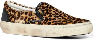Golden Goose Mens Sneakers Vce Penstar Leopard Calf Hair Multicolour Leather Trainers