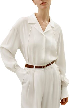 LilySilk Tie-Detailed Silk Blouse for Women