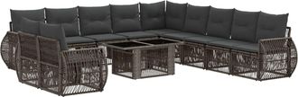vidaXL Conjunto De Sof&aacute;s De Jard&iacute;n 12 Uds. Gris Y Gris Oscuro Vidaxl