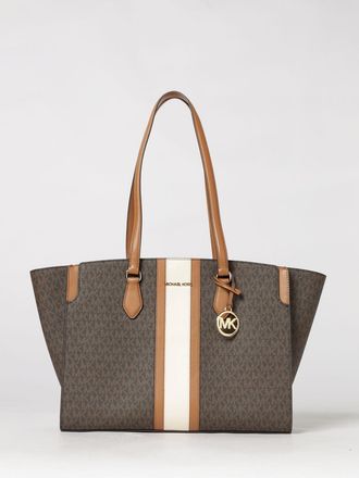 Michael Kors Borsa in cotone spalmato a grana con monogram Mk stampato