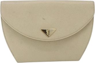 Saint Laurent Pre-owned Cross Body Bags, female, Beige, Size: ONE SIZE Pre-owned Vintage Leather Crossbody Bag