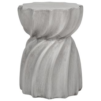 Beliani Beliani - Mesa Auxiliar Mgo Fibra De Vidrio Tapa Redonda Forma De Reloj De Arena Resistente A Uv Manchas &Oacute;xido Agua Viento Gris Moderna Algua