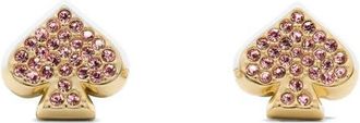 Kate Spade New York pav&eacute; crystal spade stud earrings in Pink. at Nordstrom