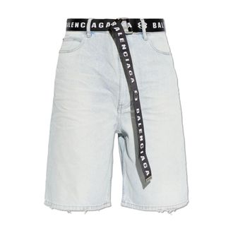 Balenciaga Denim Shorts, male, Blue, Size: W30 Denim Shorts with Belt