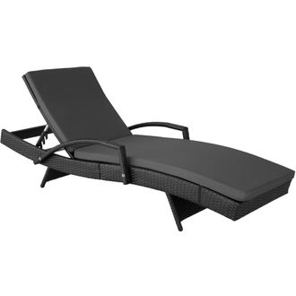 TecTake Tumbona reclinable de aluminio y polirrat&aacute;n acolchada 190x71x74cm