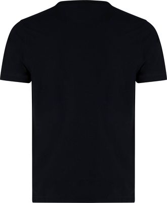 Slowear Mens T-Shirt Crew-Neck Black Cotton T-Shirts And Polos