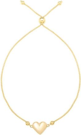 Tresorra 14K Yellow Gold Adjustable Heart Bolo Bracelet