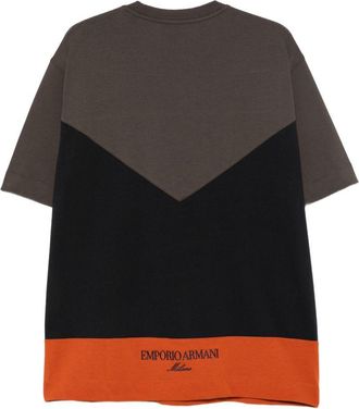 Emporio Armani Embroidered Logo Colour-Block T-shirt - Green