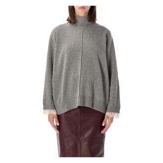 Alberta Ferretti Maglia Caschmire Cammello - Dames - Cashmere truien - Grijs - M - Kasjmier - Truien & Vesten