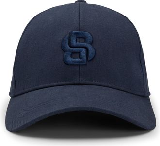 HUGO BOSS Baseball Cap BOSS Zed-B-Icon, dunkelblau 404, Twill, Baumwolle, unifarben, Caps Baseball Cap, mit Double-B-Monogramm, Unisex