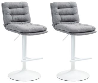 Clp Clp - Lote De 2 Taburetes De Bar De Tela Damar Gris Blanco
