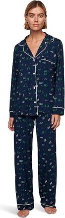Eberjey Gisele Printed Long Pj Set Womens Pajama Sets Forest Pine Navy/Ivory : XXS, Spandex/Modal/Jersey