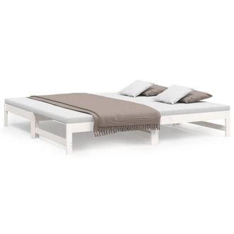 Berkfield Home Pull-out Day Bed White 2x(100x200) cm Solid Wood Pine