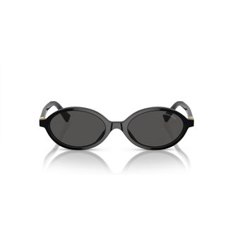 Miu Miu 0mu 04zs Oval-Frame Black Acetate Sunglasses