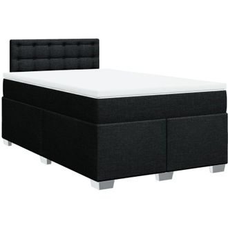 vidaXL Cama Box Spring Con Colch&oacute;n Tela Negro 120x200 Cm Vidaxl