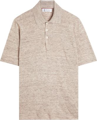 Brunello Cucinelli Linen and Cotton-blend Polo Shirt - Beige - 52 (IT52 / XL)