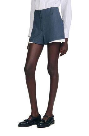 Sandro Striped layered shorts in Blue at Nordstrom, Size 38 Eu