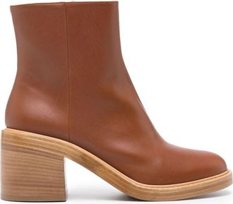 Roberto Festa Milano Mady 75mm leather boots - women - Rubber/Calf Leather/Calf Leather/Calf Leather - 38 - Brown