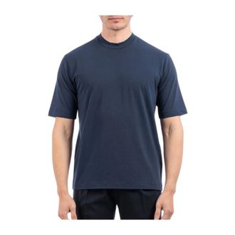 Daniele Fiesoli Tops, Heren, Blauw, 2Xl, Katoen, Essenti&euml;le korte mouw T-shirt