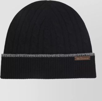 Kiton cable knit beanie wool cashmere blend