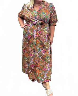 Marie Oliver Rita V-Neck Wrap Maxi Dress - Plus In Tahiti