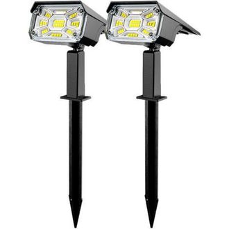 OEM Set Di 2 Luci Solari Da Esterno, Faretti Solari Da Esterno Con 3 Modalit&agrave; Per Giardino, Funzione 2 In 1 E Impermeabili Ip65, Luce Solare Super Luminos
