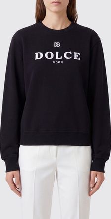 Dolce & Gabbana Felpa girocollo in cotone con logo a contrasto