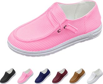 Generic Womens Running Shoes Summer Woven Breathable Low Shoes Lightweight and Comfortable Moccasins Slip-On Trainers Soft Comfortable Wide Casual Shoes Outdo