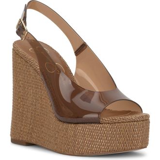 Jessica Simpson Kaliese Slingback Platform Wedge Sandal in Tuscan Tan at Nordstrom, Size 9.5
