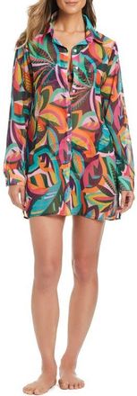 Bleu Rod Beattie Chiffon Cover-Up Shirt in Multi at Nordstrom, Size Medium