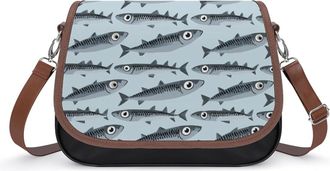 Generic Sardines Fish Pattern Fashion Womens Crossbody Bags Novelty Handbag Shoulder Bag Purse