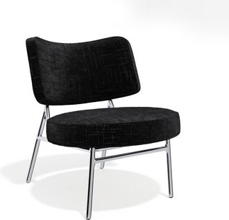 Sia Home Sill&oacute;n de sal&oacute;n terciopelo de trama negro