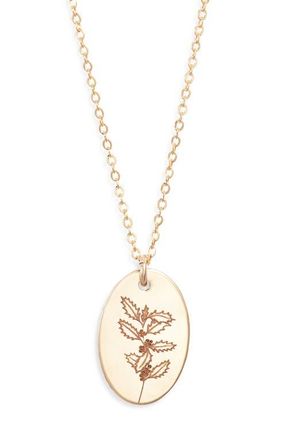 Set & Stones Louise Birth Flower Necklace in Gold /December at Nordstrom