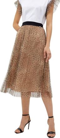 Liu Jo Geplooide rok met dierenprint - Dames - Rokken - Beige - Maat: M