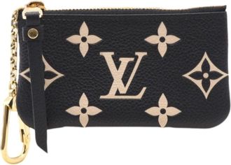 Louis Vuitton Beige Bicolor Black Leather Coin Purse/Coin Case (Pre-Owned)