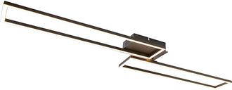 QAZQA Moderno Plaf&oacute;n Alargado Negro Regulable En 3 Pasos - Plazas Novo Aluminio /acero Rectangular Incluye Led Max. 1 X 40 Watt - Qazqa