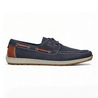 Rieker 08816-14 Mens Loafer Shoes Blue Leather - Size UK 10.5