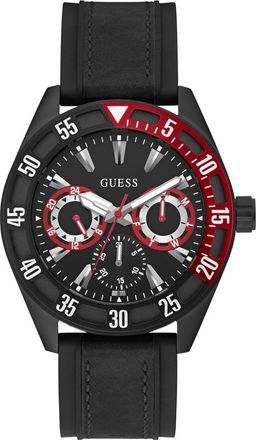 Guess Letterman Mens Black Watch GW0903G2 Silicone - One Size