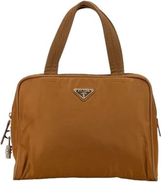 Prada Pre-owned Handbags, female, Brown, Size: ONE SIZE Pre-owned Nylon Handbag