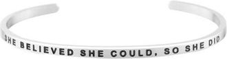 Mantra She Believed She Could, So She Did bracelet in Silver at Nordstrom
