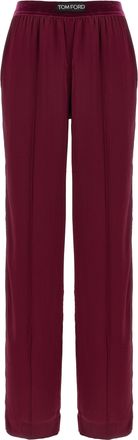 Tom Ford Silk Pantaloni Bordeaux-Donna