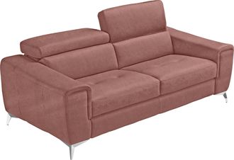Egoitaliano 2,5-Sitzer »Francine, Designsofa, Loungesofa, Breite 213 cm, Fussfarbe chrom« Designfuss, Luxus-Microfaser BLUSH, cedar wood